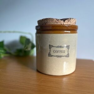Vintage Moira Pottery Coffee Canister with Cork Lid 1980s